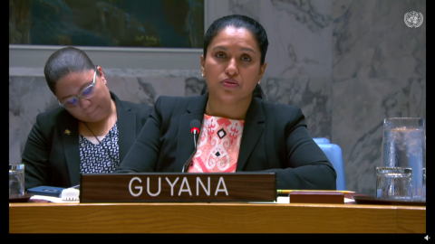 Amb. Trishala Persaud delivering statement on Ukraine